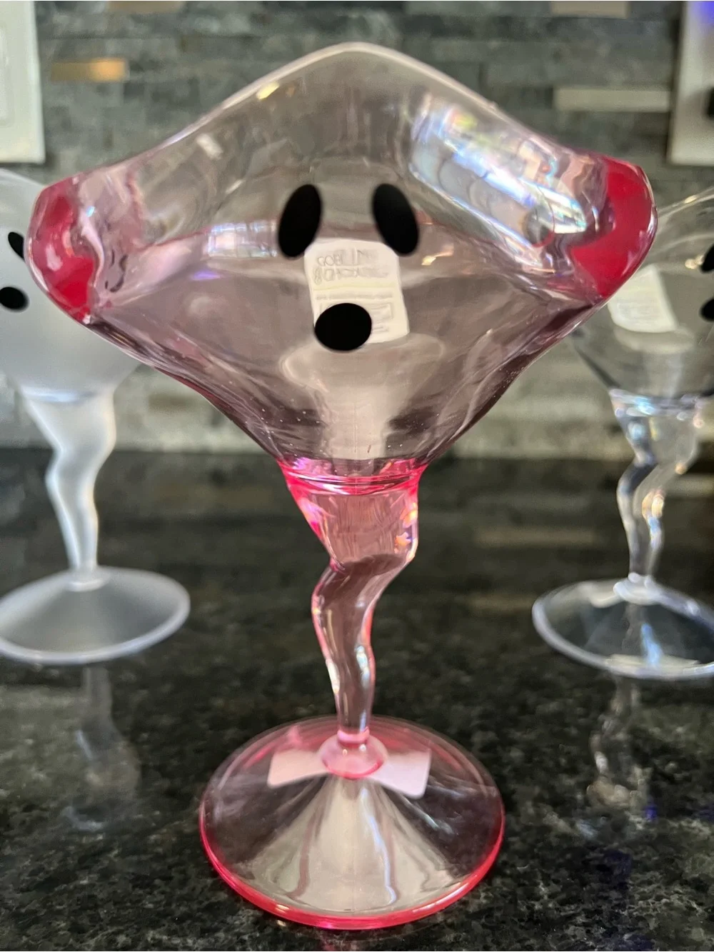 Goblin & Ghoul GHOST Shaped Acrylic MARTINI GLASSES-Set of 3